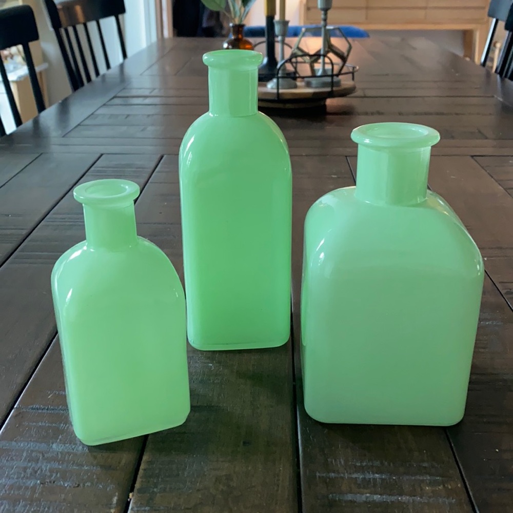 Hearth and Hand milk glass vases ( set of 3 )